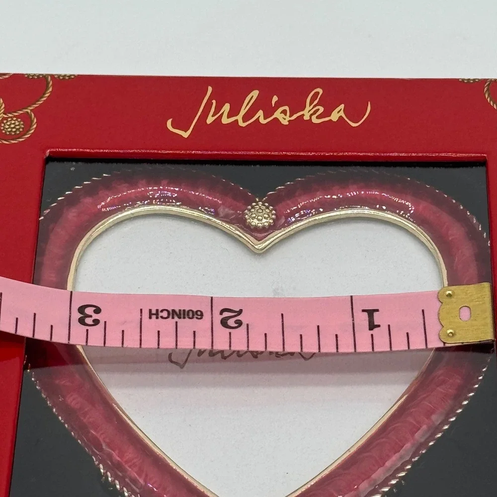 Juliska Berry & Thread Ruby Enamel Heart Picture Frame Ornament 2x3 NIB Holiday